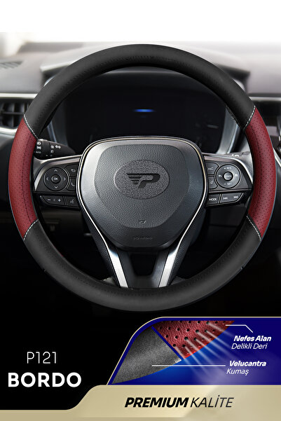 Panda Kılıf PANDA OTO DİREKSİYON KILIFI - DELİKLİ DERİ / VELUCANTRA KUMAŞ