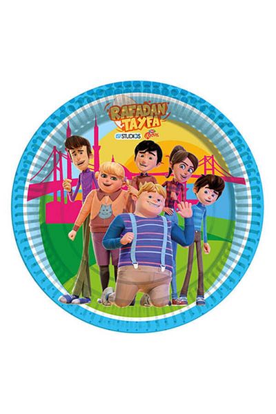 DÜVENCİ TİCARET Rafadan Tayfa Themed Cardboard Plates 8 Pieces 23 cm