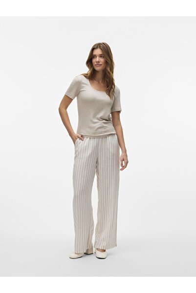 Vero Moda Hose mit weitem Beinschnitt VMLINN Mittlere Taille Hose