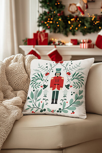 Koza Home Charm Lead Soldier Printed White Throw Pillow 43X43 35264A
