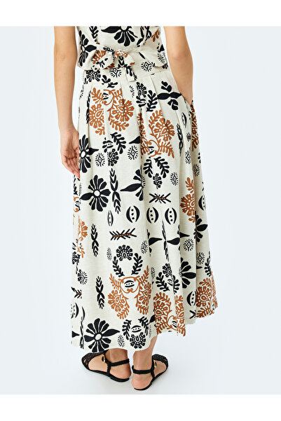 Koton Patterned High Waist Beige Women 5Sak70050Uw