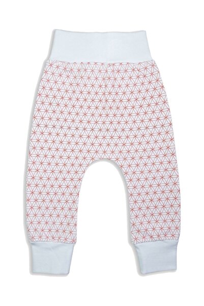 Ozmoz By Mukadder Özden Organic Flower of Life Patterned White Baby Pants