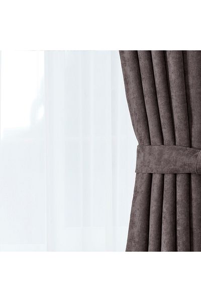 Evidea Anthracite Soft Devon Background Curtain - 140X270 cm