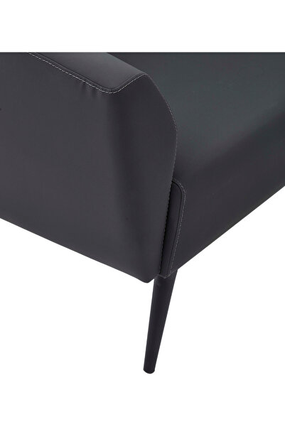 BEKALIVING Daria Metal Ayak Siyah Berjer