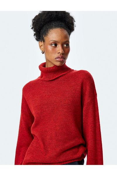 Koton Long Sleeve Turtleneck Oversize Knit Sweater