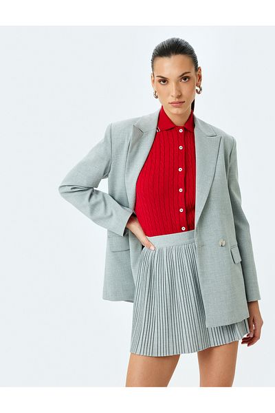 Koton Standard Waist Slim Pleated Mini Skirt