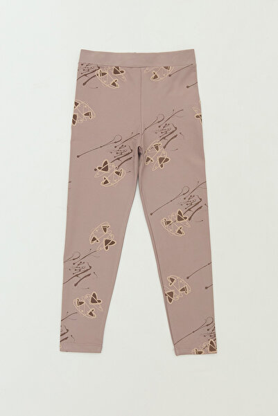 Fulla Moda Kalp Desenli Beli Lastikli Kız Çocuk Tayt