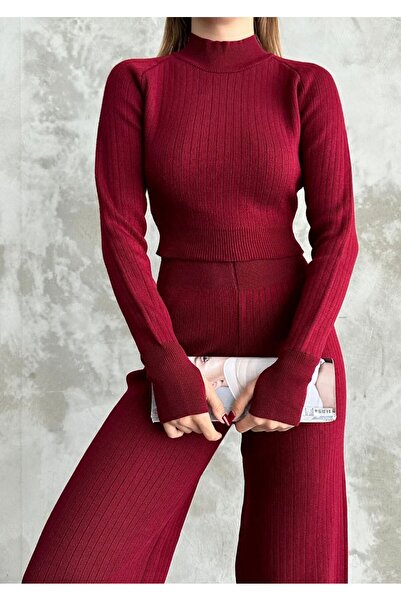Leo Ferre Set dublu de tricotaje roșii Claret pentru damă