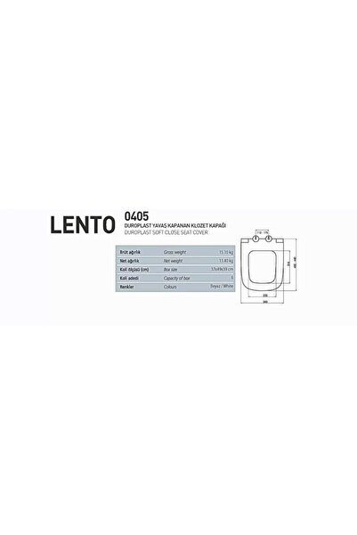 Turavit LENTO YAVAŞ KAPANAN KLOZET KAPAĞI ( DUROPLAST ) - KAPUÇİNO