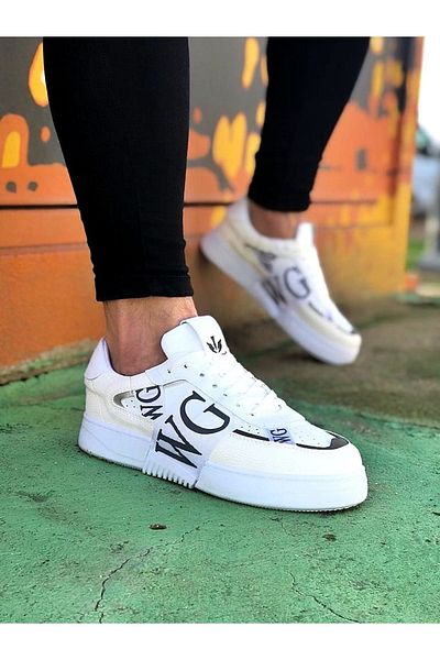 Wagoon Wg202 Model Ανδρικά Λευκά Γκρι Casual Παπούτσια