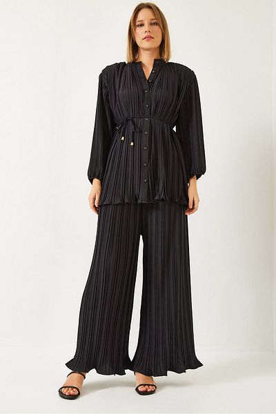 Bianco Lucci Women's Pleated Bottom-Top Suit Mbms031 60501031