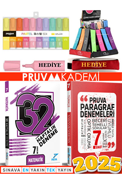 Pruva Akademi 7. SINIF MATEMATİK 32 HAFTALIK DENEME + 7 PARAGRAF DENEMELERİ +...