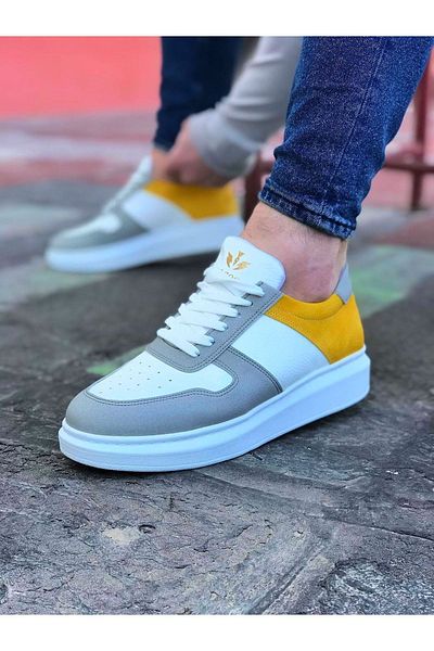 Wagoon Wg011 Λευκά Κίτρινα Ανδρικά Casual Παπούτσια