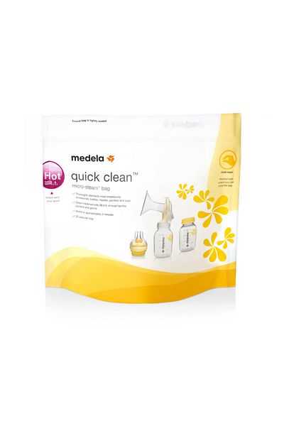 Medela Quick Clean Microwave Sterilization Bags – Pack Of 5 – Kills 99.9% Germs, Fast & Safe