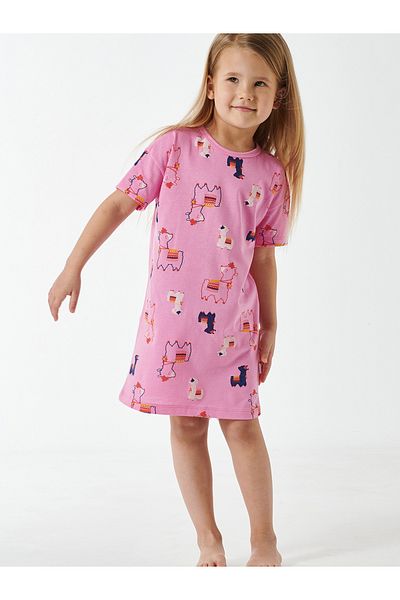 Schiesser Nachthemd Girls World Organic Cotton Nacht-hemd Schlafmode Sleepwear