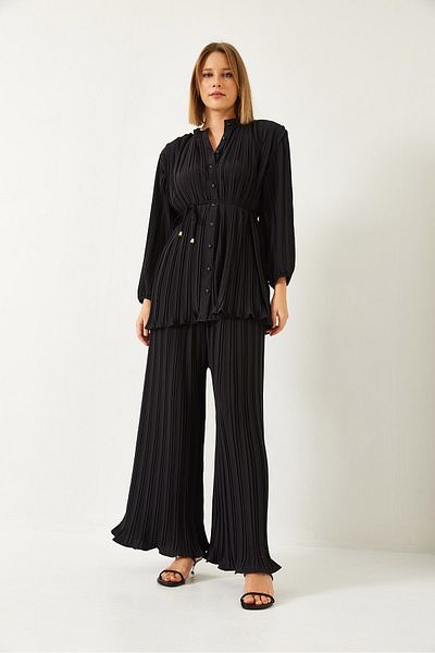 Bianco Lucci Women's Pleated Bottom-Top Suit Mbms031 60501031