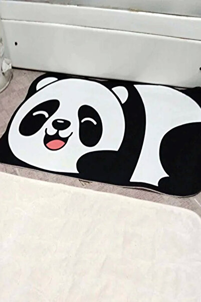 Else Dekor Cute Panda Water Absorbent Shower Front Bath Mat Toilet Seat One Piece Animal Bath Rug