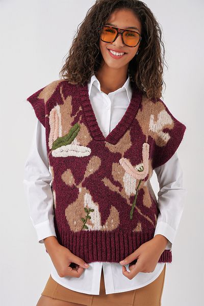 Bigdart 15913 Model Claret Red Knitwear Sweater Shirt