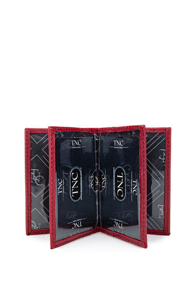 Tamer Tanca Unisex Genuine Leather Red Card Holder