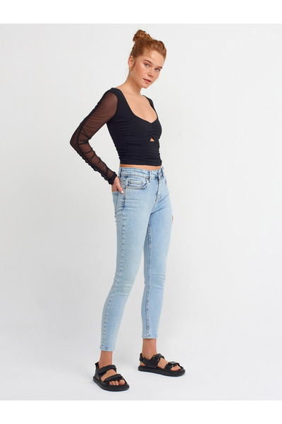 Dilvin 70231 Χαμηλόμεσο Snow Washing Pants - Μπλε