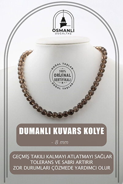 OSMANLI DOĞAL TAŞ Dumanlı Kuvars 8 Mm Dizi Doğal Taş Kolye
