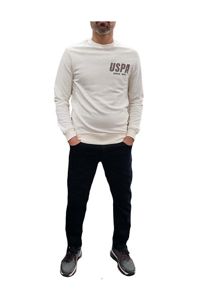 U.S. Polo Assn. Φούτερ U.S.Polo Crew Neck - Cream - M - ST07715-Cream-M