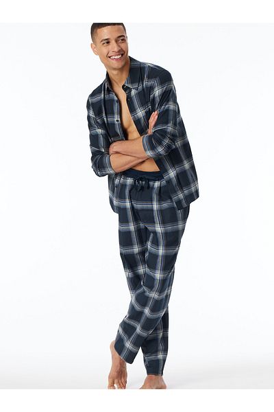 Schiesser Pyjamahose Mix & Relax Flanell Schlaf-hose Pyjama Schlafmode