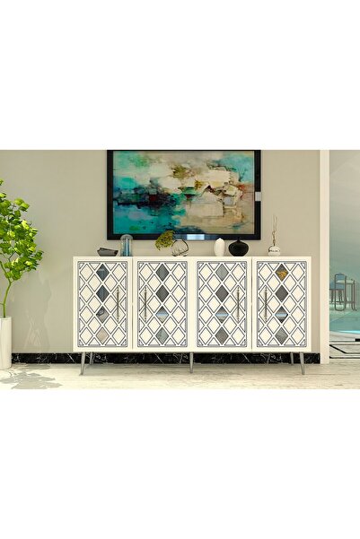 cantek dizayn DOMECT (KB150) KONSOL BEYAZ-GÜMÜŞ