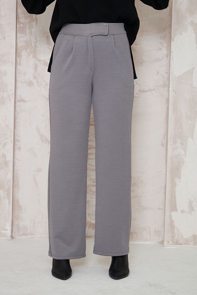 THIFF GYMWEAR Γυναικείο παντελόνι Lycra Velcro Γκρι Φαρδύ Μακρύ Άνετο Παντελόνι