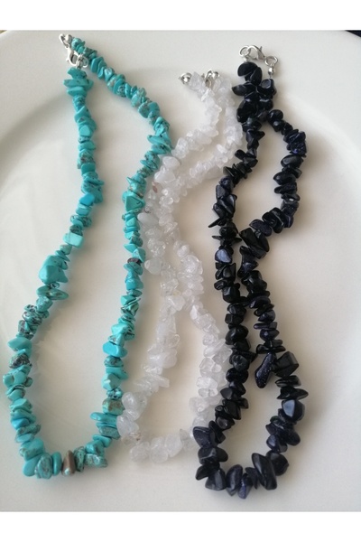 LemaStone Turkuaz ,lacivert yıldız ve beyaz kristal kuvars kırık doğal taş 3 ...