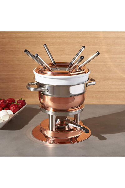 Swissmar Lausanne 11 Parça Bakır Fondü Seti, Çok Yönlü ve Estetik Fondü Keyfi