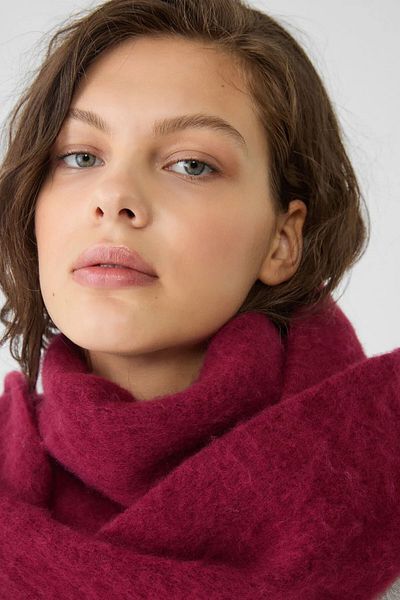 Paragon Imported Burgundy (Cherry) Puffy Soft Textured Women's Scarf Shawl Shoulder Wrap