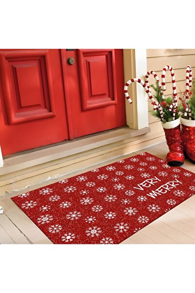 BELLİNO Very Merry Yılbaşı Yeni Yıl Desenli Dekoratif Yıkanabilir Bambu Kayma...