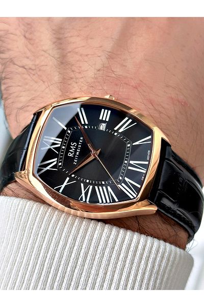 Romanson Special Design Leather Cord Steel Case Men Wrist Watch 1429.06