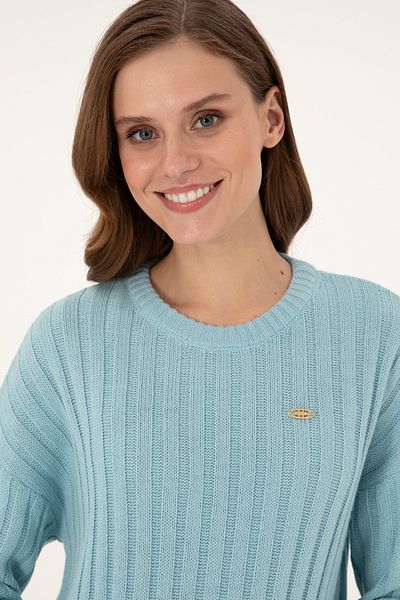 U.S. Polo Assn. Women's Water Green Crew Neck Sweater 50297092 -Vr083