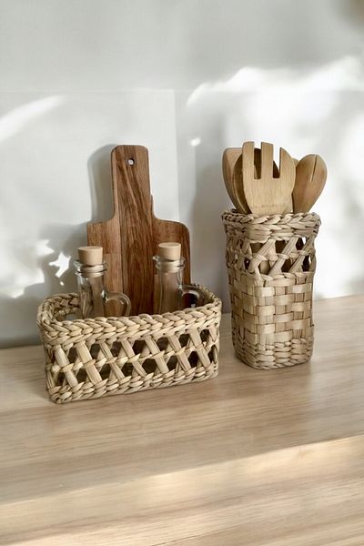 AFRALYAHOME 2 Organizer για την κουζίνα - Σετ κατσαρόλας λαδιού, καρυκευμάτων και γλάστρας λουλουδιών