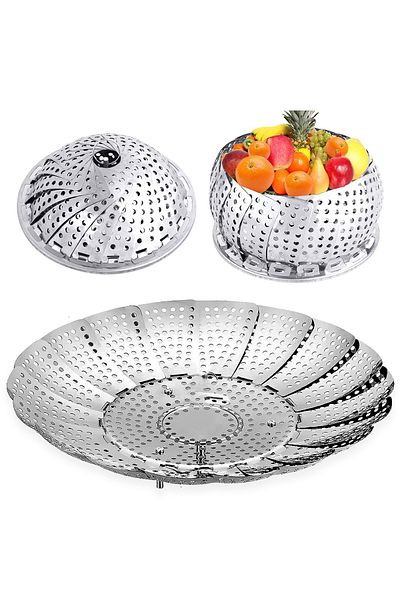 MAROKEN Steaming Vegetable Cooker Vegetable Cooking Apparatus Stainless Steel Pot Cooker Kitchen Supplies