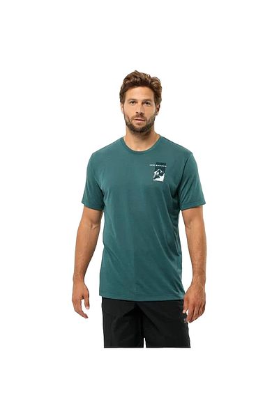 Jack Wolfskin Vonnan S/s Graphic T Ανδρικό Πράσινο T-Shirt Ανδρικό T-shirt 1809941tr