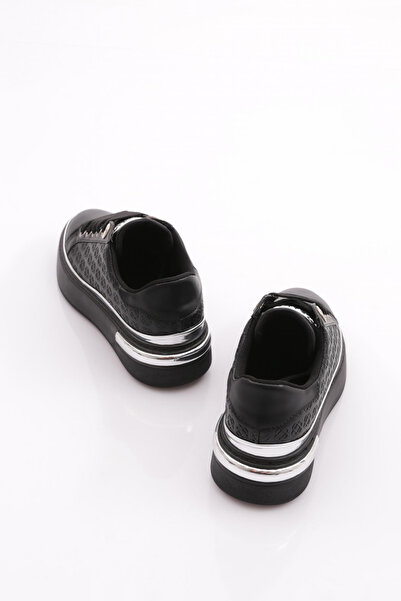DGN 2559 Kadin Bağcikli Şerit Detayli Sneaker Ayakkabı
