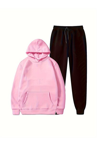 Lider Leather Σετ φόρμας με κουκούλα από βαμβακερό πολυεστέρα με 2 κλωστές