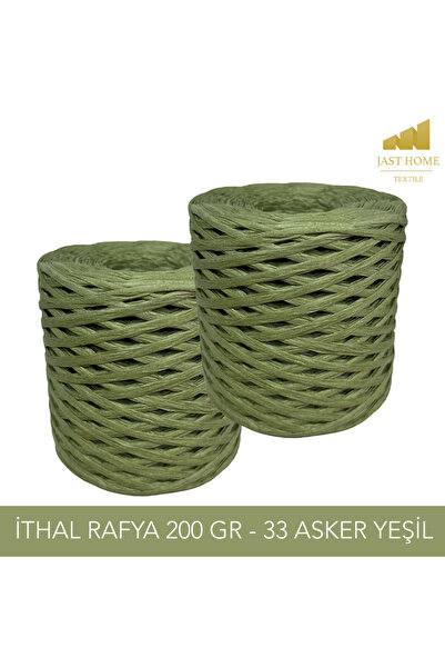 Jast Textile İthal Rafya Kağıt Ip , 2 Adet , 33 Yeşil 200'er gram