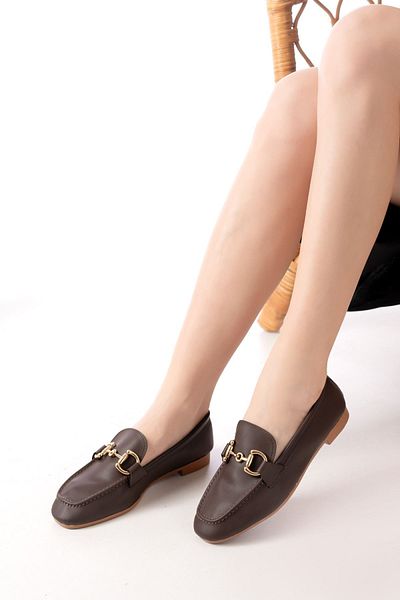 infon shoes creation 303 Daily Women's Ballerinas with Brown Buckle Accessories