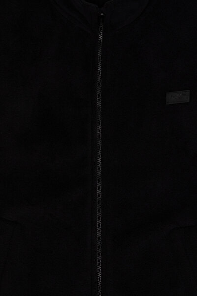 U.S. Polo Assn. Boy's Black Zippered Fleece Sweatshirt 50293545-Vr046