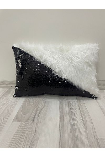 YILMAZHOME Sequin Plush Rectangular Triangle Throw Pillow Cover