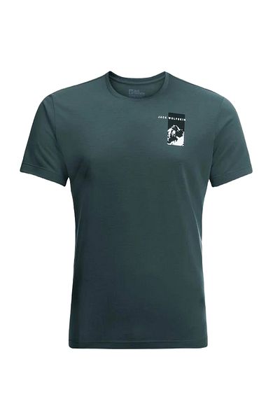 Jack Wolfskin Vonnan S/s Graphic T Ανδρικό Πράσινο T-Shirt Ανδρικό T-shirt 1809941tr