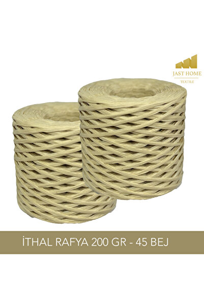 Jast Textile İthal Rafya Kağıt Ip , 2'er Adet , 45 Bej 200'er gram