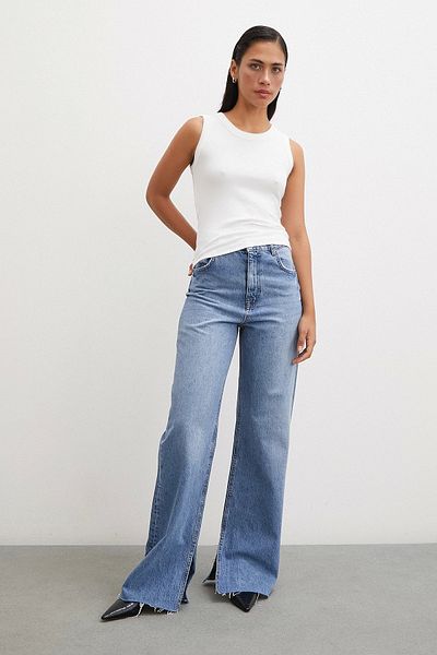 TRENDQUEL Jean Blue cu talie înaltă