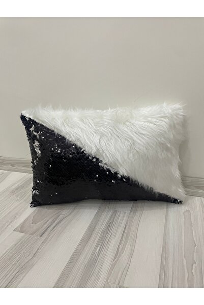 YILMAZHOME Sequin Plush Rectangular Triangle Throw Pillow Cover