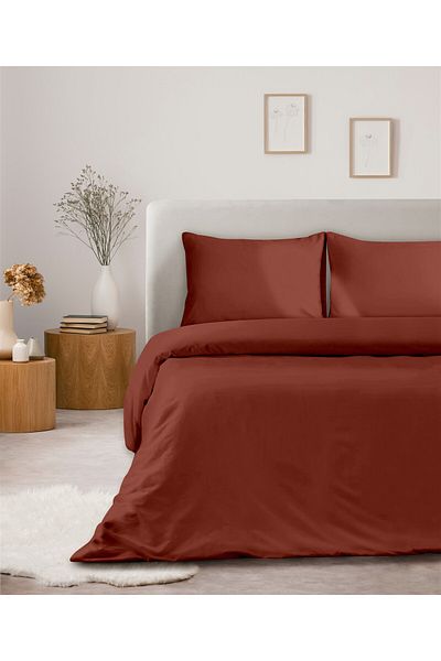 Evim 100% Cotton Akfil Duvet Cover Set Single 160X220 cm Claret Red