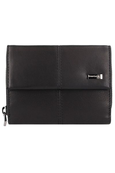 Greenland Nature Black Nappa Wallet RFID protection Leather 13 cm